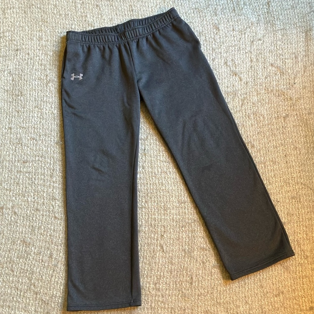 ⚽️ UNDER ARMOUR SIZE YOUTH XL GREY STORM GEAR SWEATPANTS